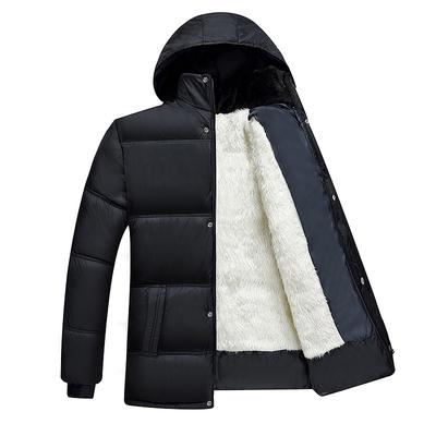 Men's Cotton Padded Men's Long and Medium Length Plush Winter Coat