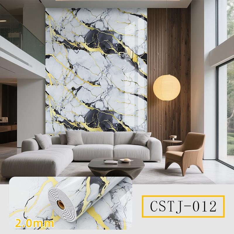 Selbstklebende, wasserfeste Marmorfliesen-Wandaufkleber für TV-Hintergrund und Dekoration