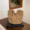 Large Capacity Hollow Knitted Bag Women's Summer New Shoulder Woven Bag Seaside Vacation Beach Bag