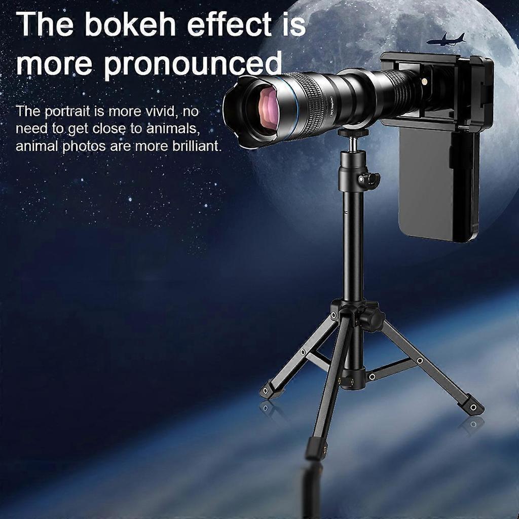 External Telephoto Phone Camera Lens, 36X Optical Magnification Mobilephone Lens with Tripod and Phone Clip