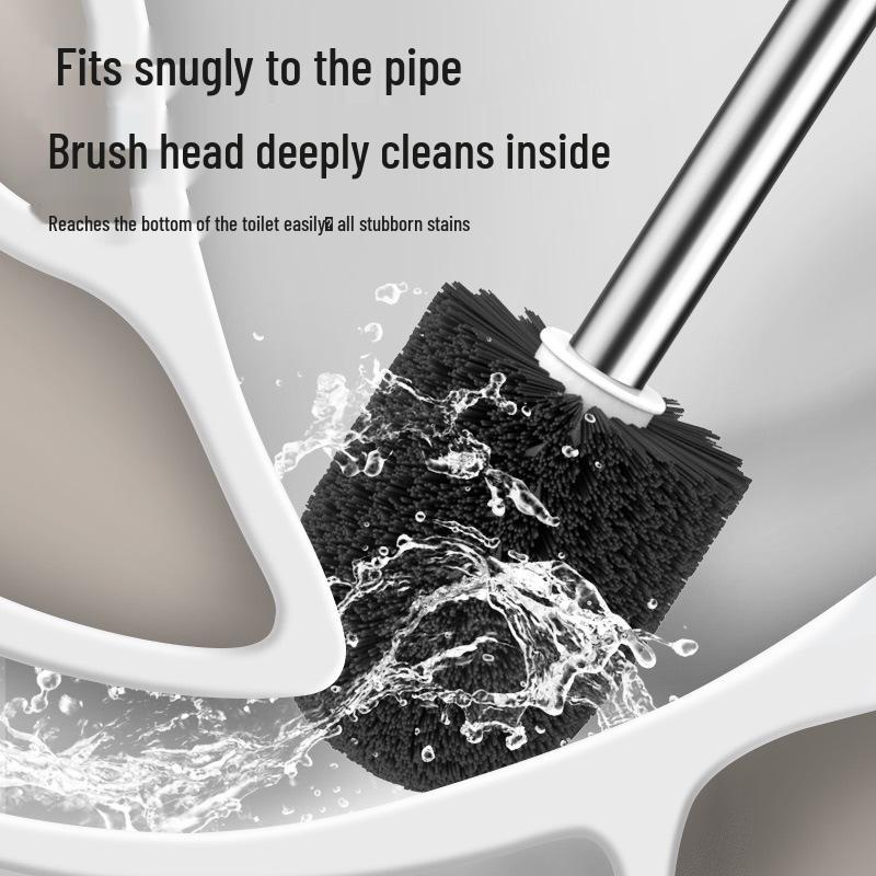 WC-Bürstenset mit Basis – Langer Griff, eckenfreie Reinigung für Badezimmer
