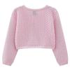 Round Neck Hollow Baby and Toddler One Button Shawl Coat Thin Style Girls Knitted Cardigan Coat