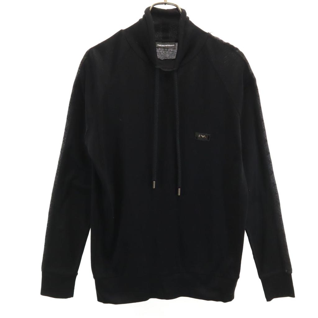 Emporio Armani Long Sleeve Mock Neck Cut S Black Men's Used