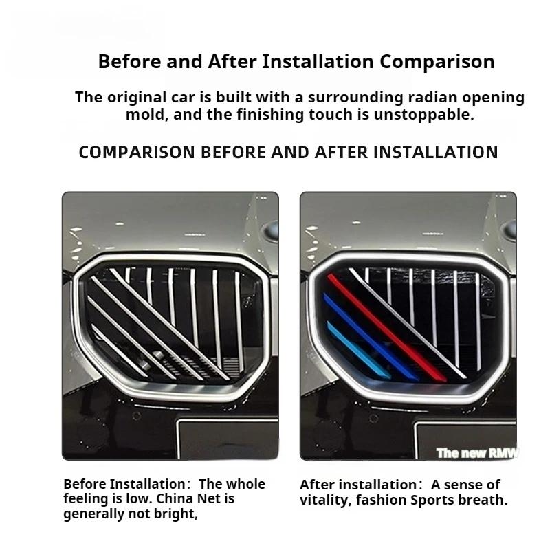 MLKQ6 3PCS Car Front Grille Trim Strips For BMW X3 G45 G48 2025 2026 Three Color Grille Decoration Accessories Car Exterior Moulding