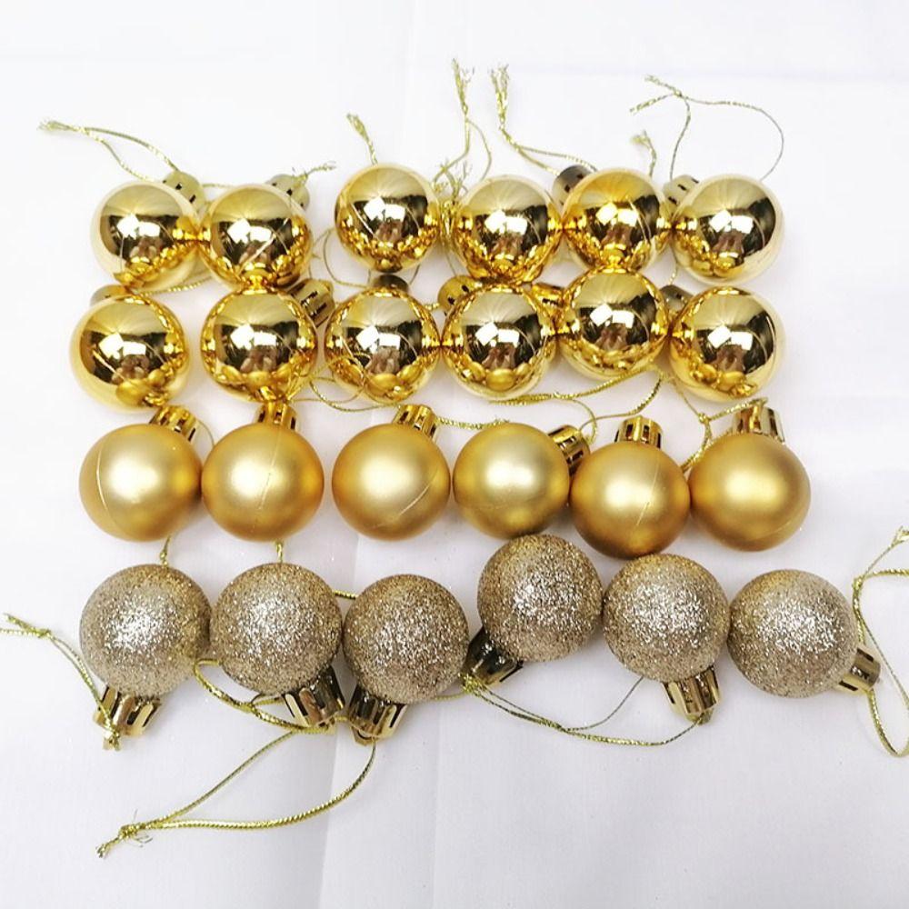 24Pcs/set Shiny Christmas Hanging Balls Shatterproof Christmas Tree Ball   Christmas Decoration