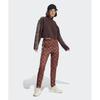 Adidas Animal Print Fleece Cropped Half Zip Top   Brown Iy5010