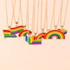Schattige Emaille Regenboogvlag Hanger Ketting voor Vrouwen Meisjes Kettingen Ketting Feest Vakantie Sieraden Cadeaus