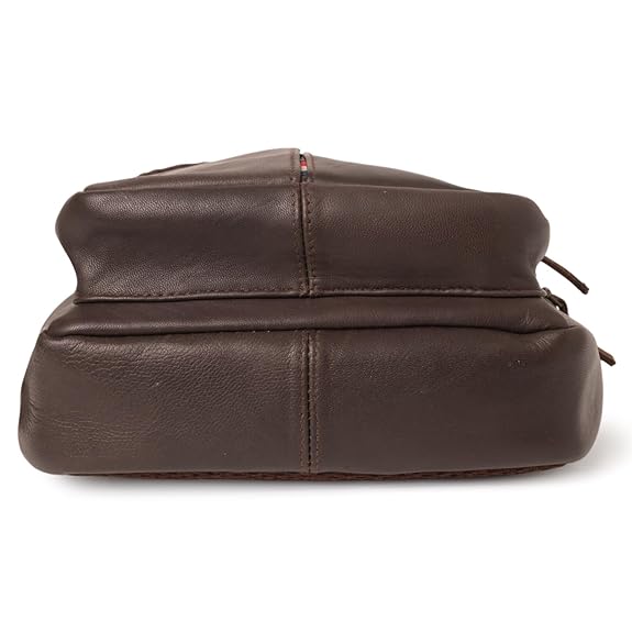 Genuine Leather Chest Sling Bag Crossbody Shoulder Backpack Unisex Adjustable Strap Multi Pocket Travel Office Daily Use