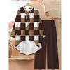 1116 Floral Print Suit Women's Long Sleeve Irregular Hoop Wide Leg Pants Casual Summer Large Size