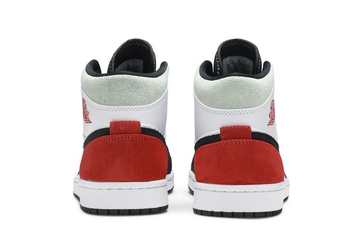 Men's Sneakers Nike Jordan 1 Mid SE Red Black Toe White/Black-Light Smoke Grey-Gym Red