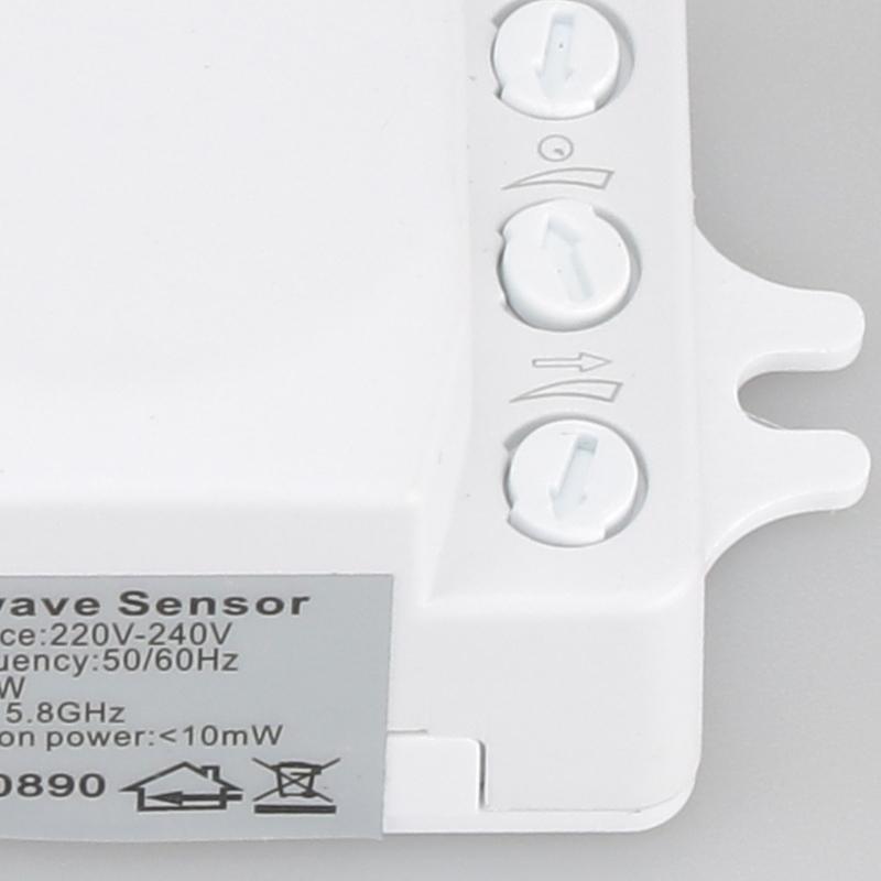 360 Degree Microwave Motion Sensors Switches Pack 5.8GHz Detection Adjustable Delay for Indoor Light Fixtures Use