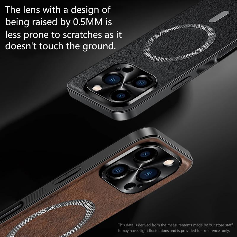 Luxury PU Leather Case For Apple iPhone 16e 16 15 14 13 12 11 Pro Max Plus Magsafe Magnetic Lens Protection Shockproof Cover
