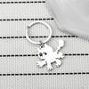 Fluffy Cat Stainless Steel Keychain Cute Cartoon Design Fashion Student Bag Pendant Practical Daily Keyring