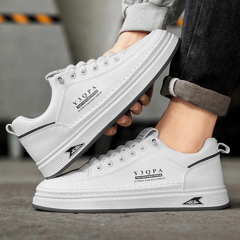 Luxury Men Leather Shoes Fashion Comfortable Casual Shoes for Men Breathable Non-Slip Sneakers Designer Tenis Men Walking Shoes