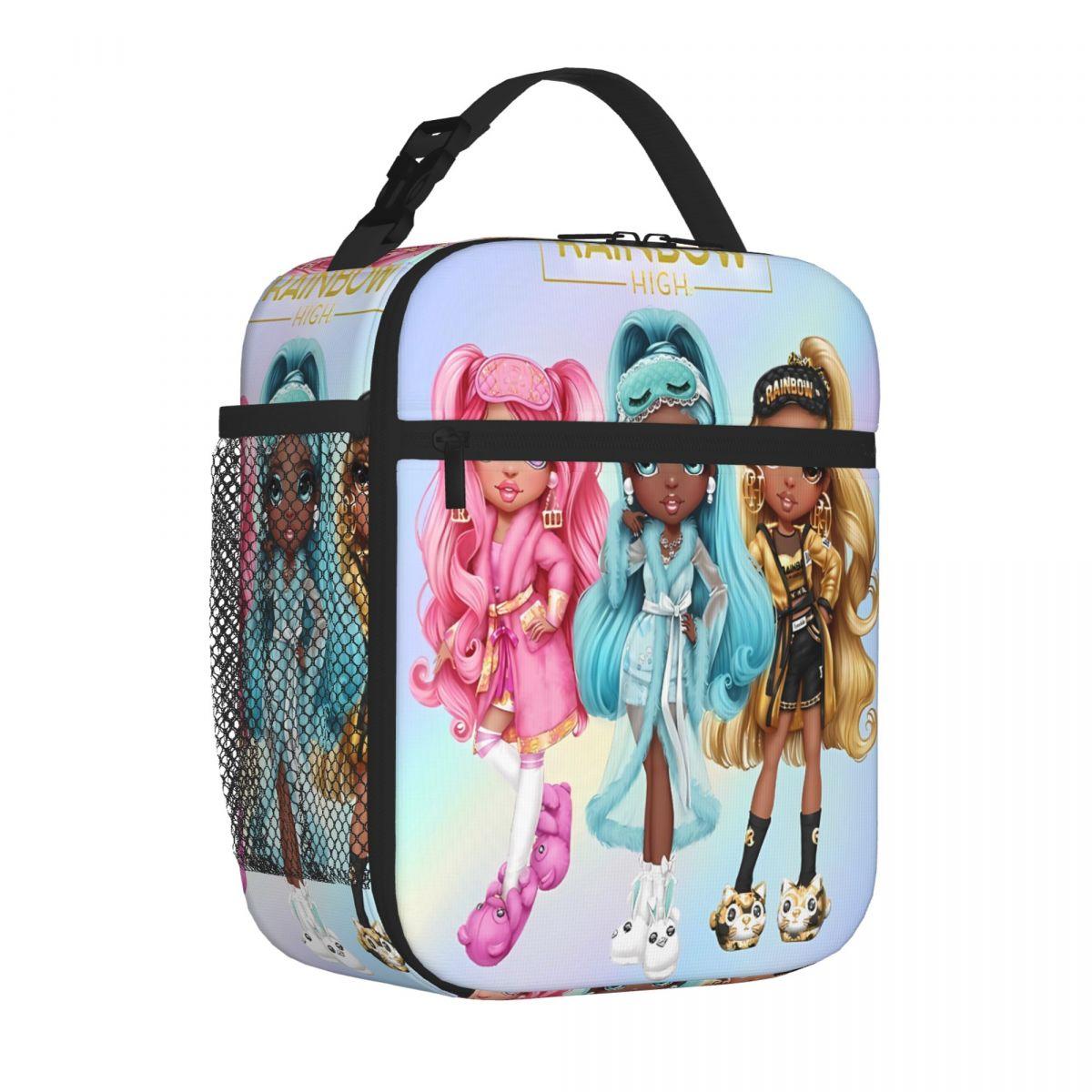 Bestselling Rainbow High Slumber Party Desk Space Print Lunch Tote High School Durable Lunch Bag One Size