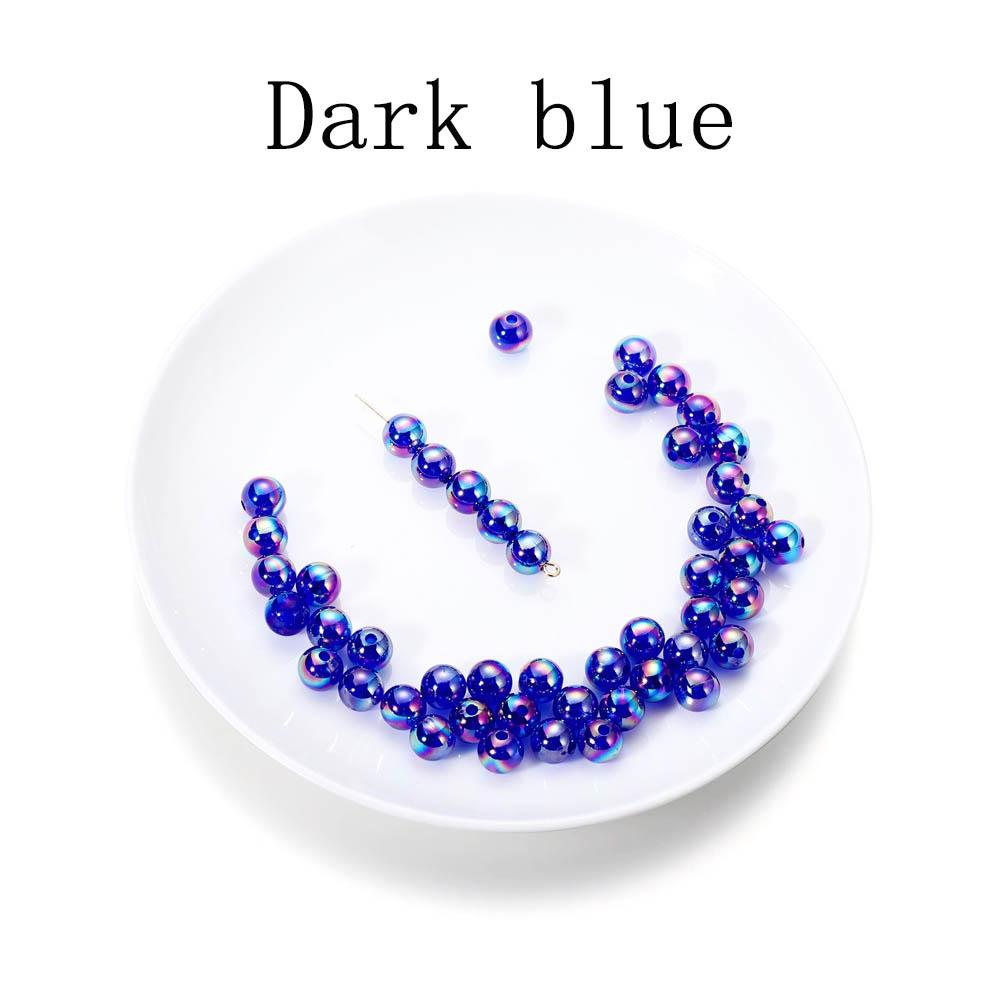 6/8/10mm Imitation ABS Pearl Beads Rainbow Color Round Loose Spacer Bead Scrapbook Decoration DIY Jewelry Making Accessories