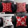 Red FivePointed Star Cushion Cover Pillow Case Antidustmite Invisible zipper silky plush cushion