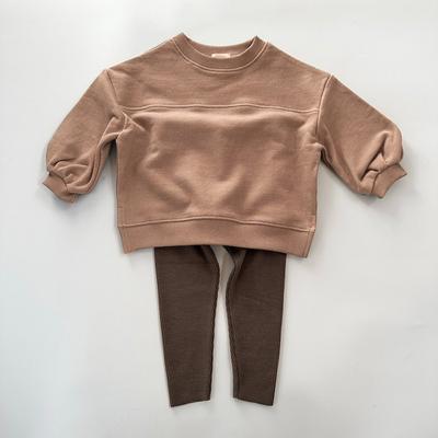 Jungen Herbst und Winter Koreanische Version des gestrickten Rundhals-Sweatshirts Einfarbiger Pullover Baumwoll-Tops
