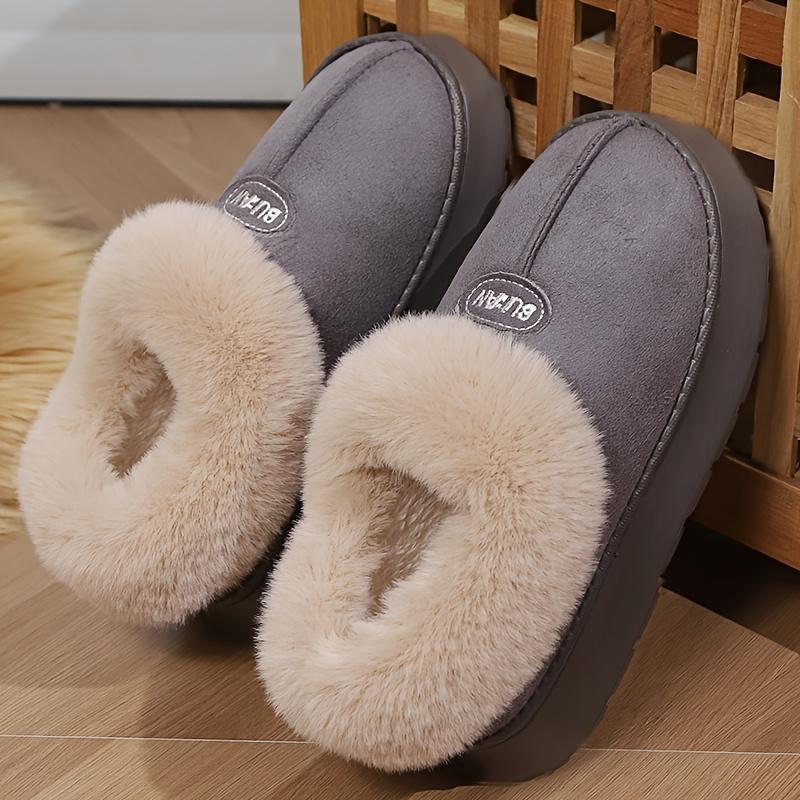 Thickened Warm Low-Top Couple's Plush Indoor Slippers for Men and Women, New 2025 Autumn/Winter Home Shoes