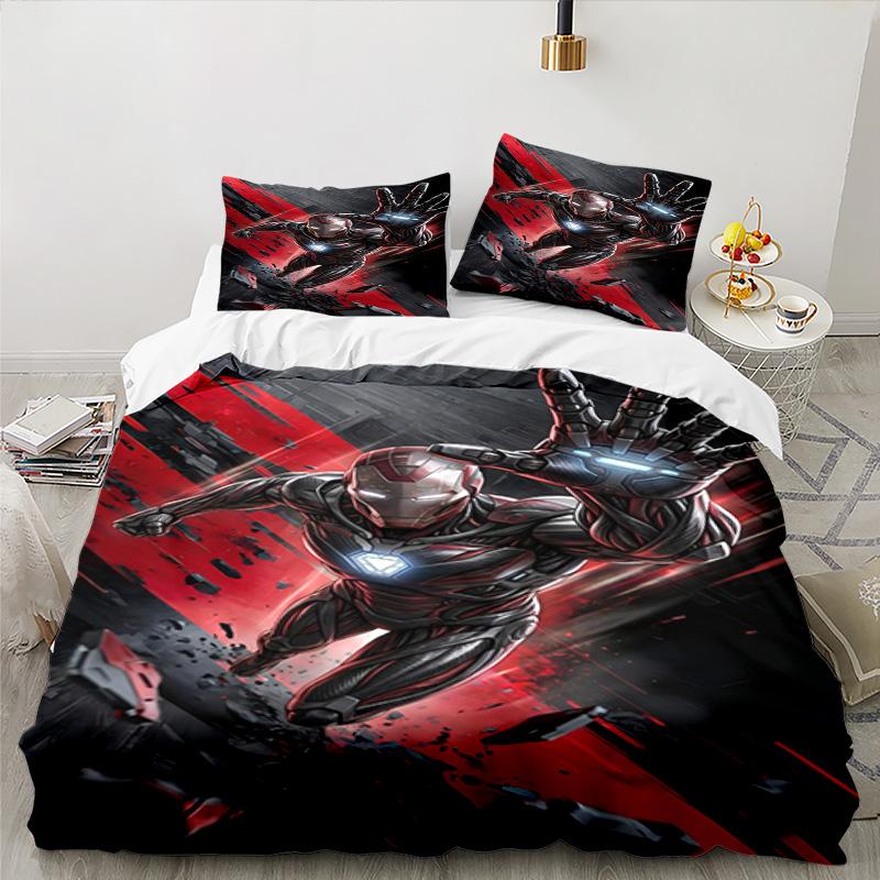 Iron In Action 3PCS Bedding set,Ideal for 1pc Duvet Cover And 2pcs Pillowcases Perfect for Fan gift,Ideal for Bedroom, Dormitory