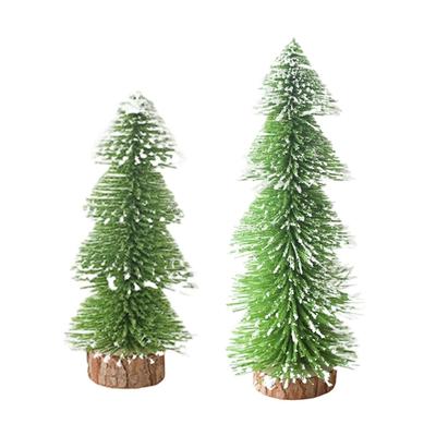 Snowy Miniature Pine Tree Ornament For Winter Christmas  Desktop  And Seasonal Home Decoration