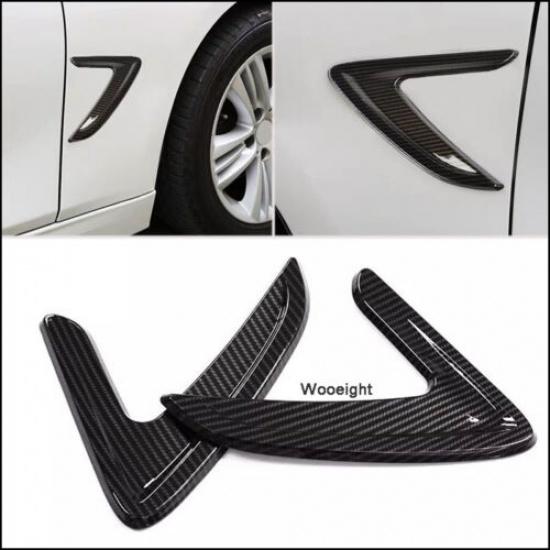 For 3-18 BMW 3Series F30 Fender Side Air Vent Outlet Cover Trim Carbon Look ABS