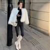 Women's Faux Fur Jacket Autumn Winter Warm Loose Plush Coat Casual Female Furry Cardigan for Street Office Date