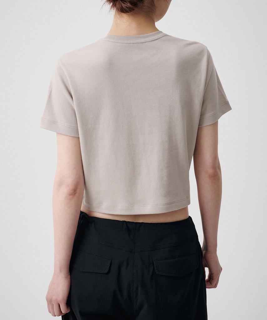 MUSINSA STANDARD WOMAN Women'S Crew Neck Crop T-Shirt [Mushroom]