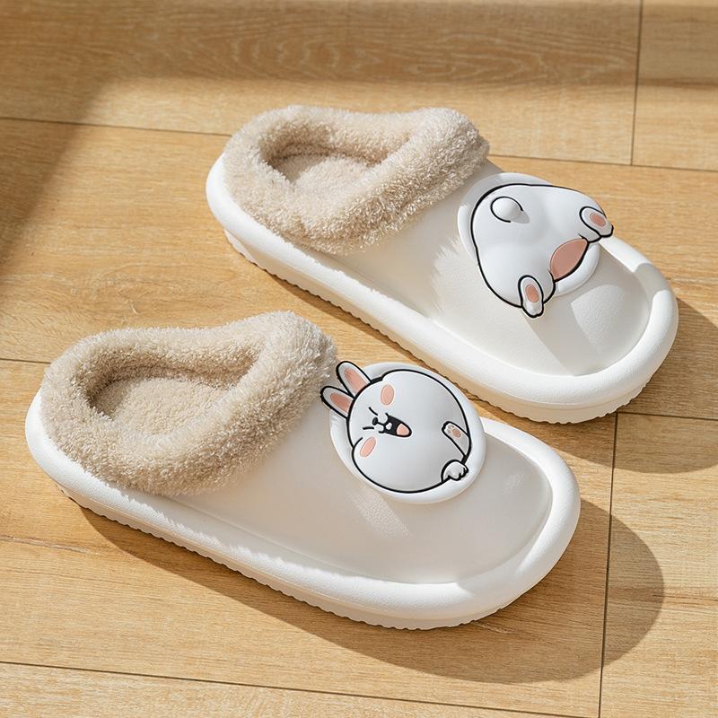 High-top Cotton Shoes Women's Winter Warm Snow Boots Indoor Home Non-slip Thick-soled Bag and Cotton Slippers
