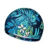 Adult Black Printed Fabric Swim Cap for Hot Springs