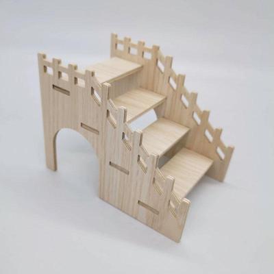 Scala da Arrampicata e Nascondiglio in Legno per Criceti - Piattaforma, Scale per Bagno e Giocattolo per Paesaggistica