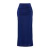 Navy Blue Premium Shiny Surface And Soft Textured Draped Maxi Knitted Skirt Twoaw24et00090