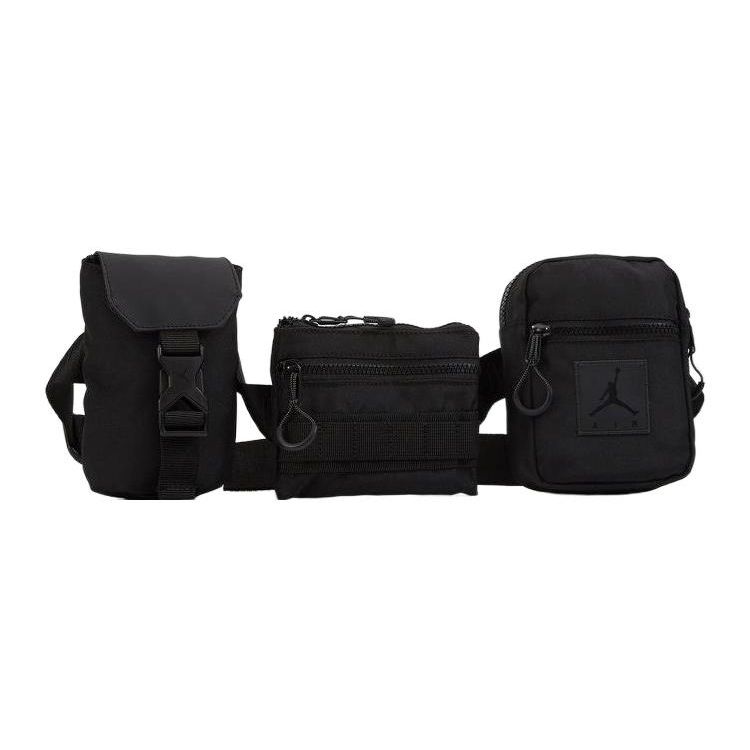 Jordan Fashion Zipper Nylon Shoulder Crossbody Waist Bag Unisex bags Black JD2013016GS-001 Jet Black