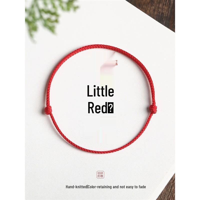 Benmingnian Red String Bracelet: Handmade Woven Rope with Lucky Beads for Infant Boys and Girls Anklet