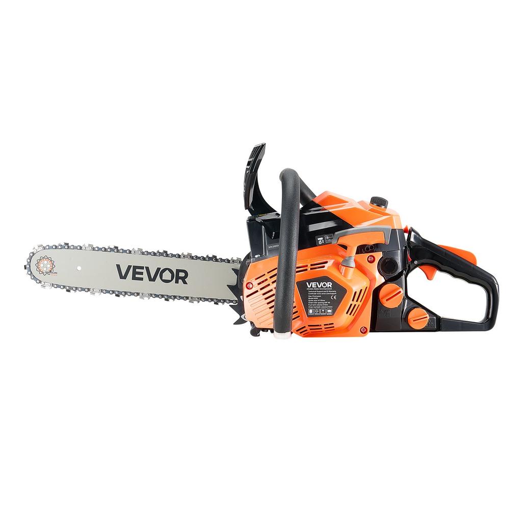 VEVOR 40 cc Gas Chainsaw, 14 inch Gas Powered Chainsaw, 1.8 HP Power Chain Saw with Non-Slip Handle, Gas-Powered Chainsaws with Dual Fuel Tanks