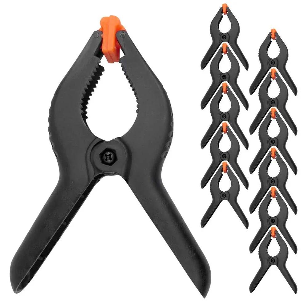 DIY 2/3 Inch Woodworking Hand Tool Clamp Woodworker Hand Holding Clamp Hard Grip Ratchet Release Extrusion Carpenter Tool Clamp