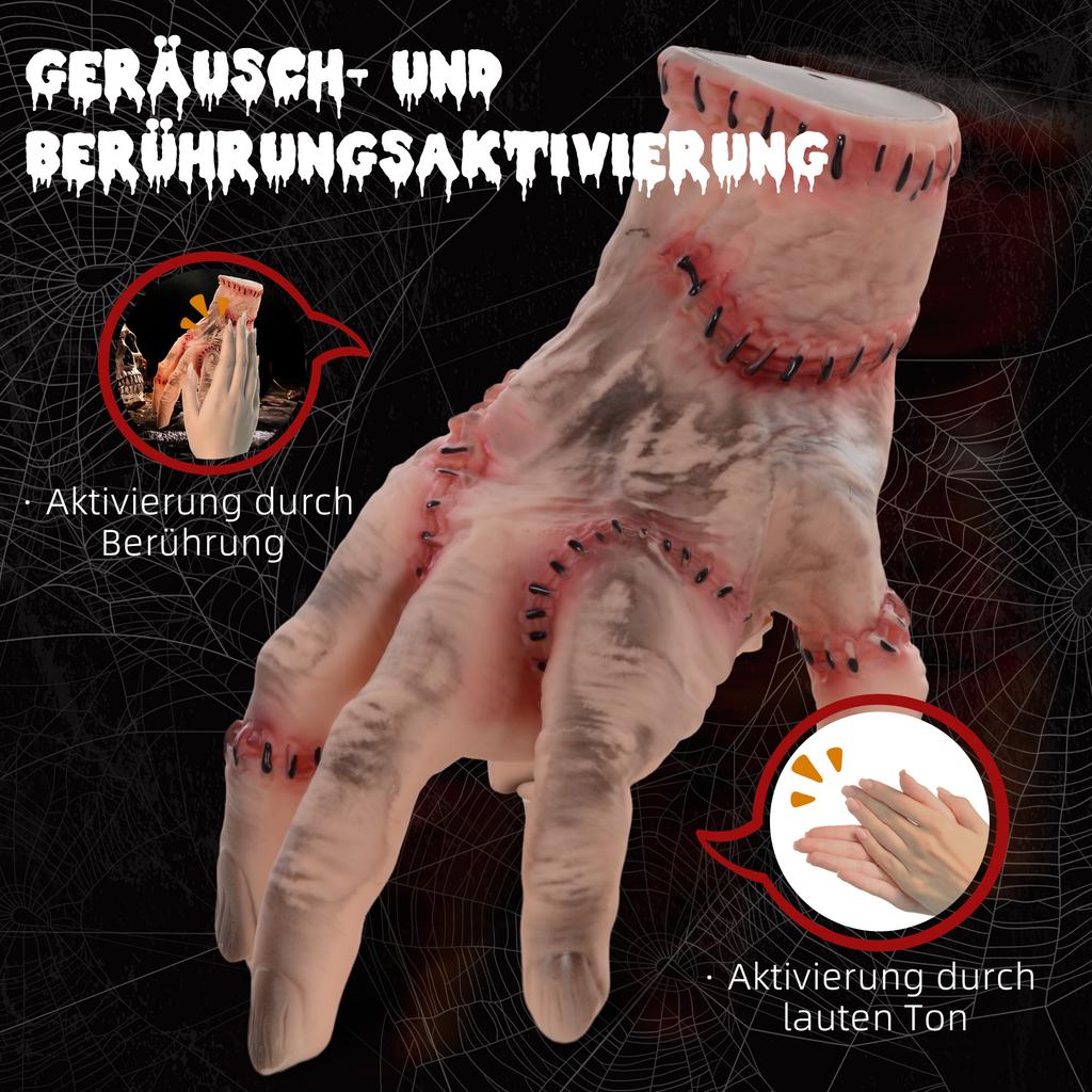 Ręka grozy, dekoracja na Halloween, aktywowana dźwiękiem/dotykiem, ruchoma, dźwięk