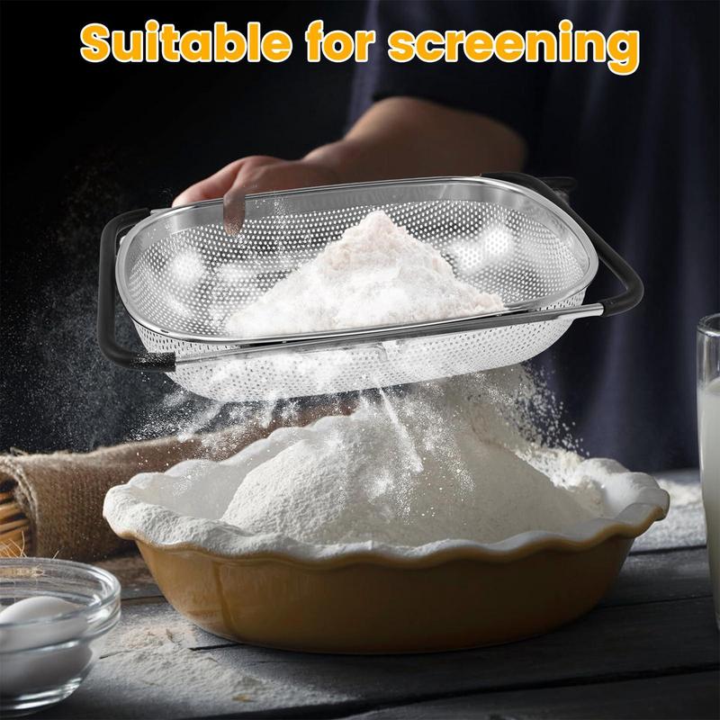 Drainer For Food Sink Colander With Handle Stainless Steel Colander Fine Mesh Sink Colander Large Colander Strainer Basket For