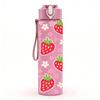 1PC Red Strawberry Fruit Seamless Pattern Print 750ml Color Plastic Sports Water Bottle Leakproof Flip Straw Lid Suitable for Sports Office Home Use