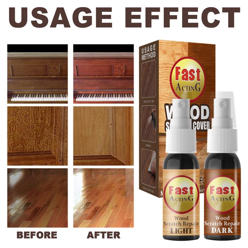 Kit di Riparazione Mobili in Legno 60ml Stucco per Legno Rimuovi Graffi Per Mobili e Pavimenti in Legno Chiaro e Scuro