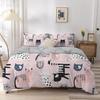 Animal Kitty Duvet Cover Lovely Pet Pink Cat Cartoon Quilt Cover Polyester Simple Style Theme Bedroom Decorations Children Girl