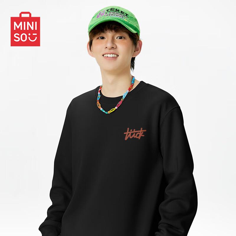 

MINISO Men s American Style Heavyweight Crewneck Sweatshirt L