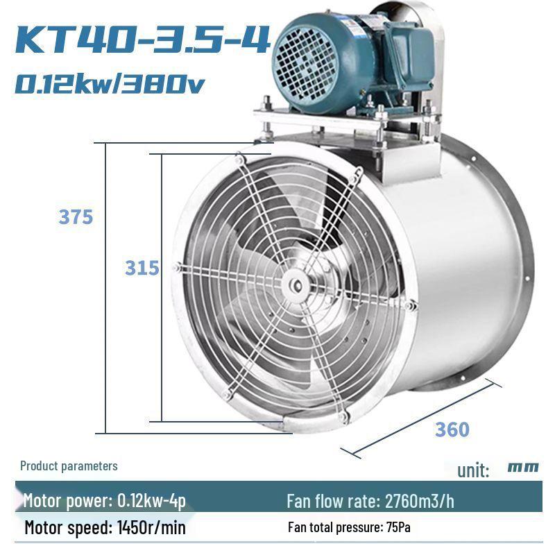KT40 High-Temp Resistant Axial Fan: Industrial Exhaust & Dust Ventilation System