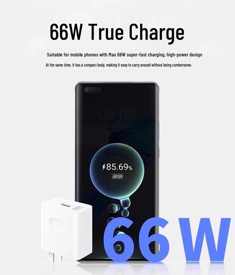 120W Fast Charger & 6A Data Cable for Huawei Mate 50/60 & Honor Phones Universal 66W Compatible.