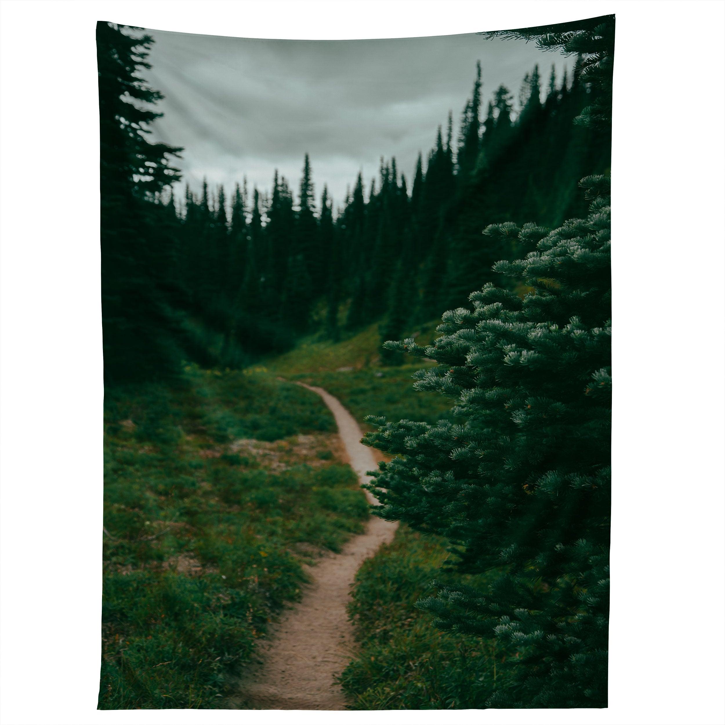 A GREEN HIKING TRAIL tapestry 75x100