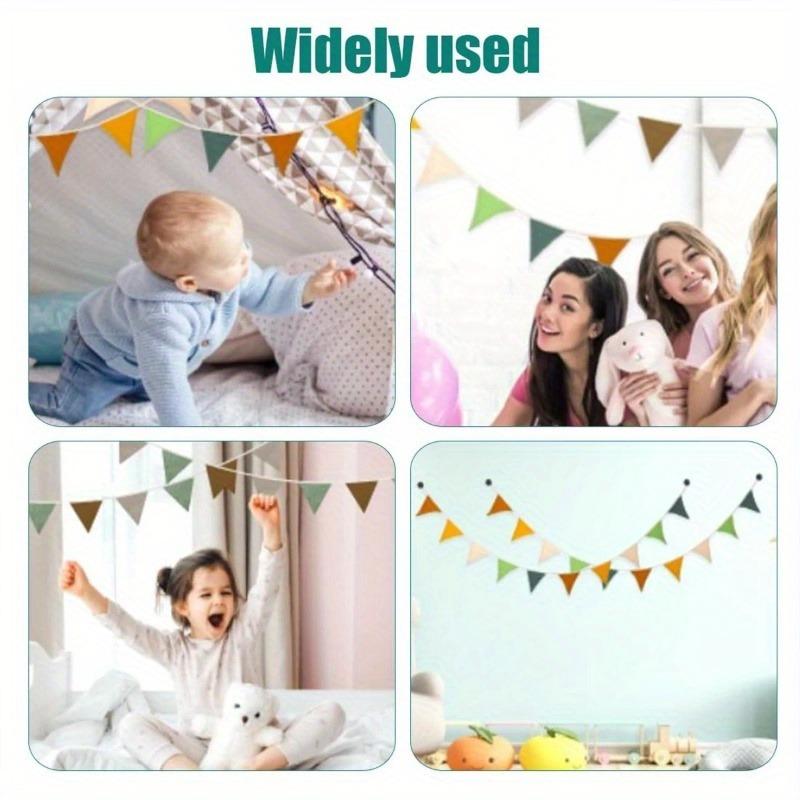 Pennant Banner Flags, Infant and Toddler Room Decoration Pennant, for Nursery Decor Baby Birthday Boho Wedding Shower Party Event (Coloured Banner)