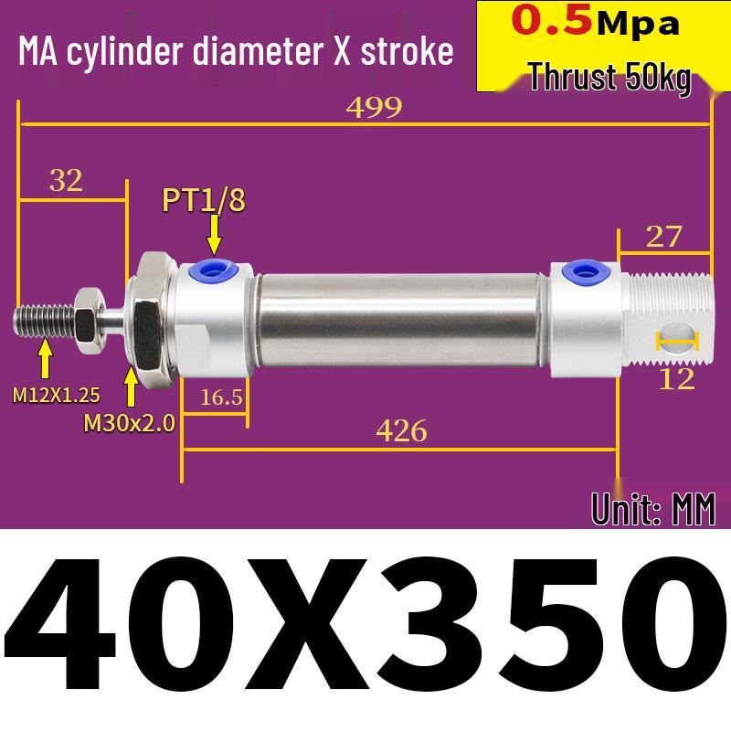 Corrosion Resistant Stainless Steel Pneumatic Cylinder 16-40mm/50-150mm