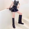 2026 Fashion Brand Cool Knee High Great Quality Comfy Walking Vintage Black Slip On Women's Shoes Cover Trouser Boots for Women