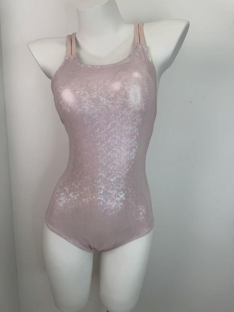 Korean Pink Plus Size Women's Racing One-Piece Quick-Dry Swimsuit