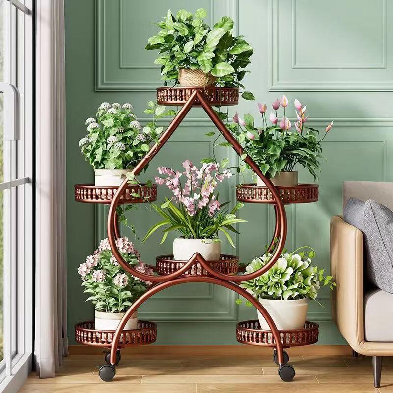 Heart-shaped 9-Tier Metal Flower Rack